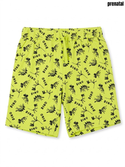 Prenatal Boys' Bright Lime Green Dinosaur Skeleton Print Cotton Short| SM GARMENTS