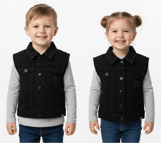 PRENTL KIDS DENIM SLEEVELESS VEST JACKET - Smgarment's