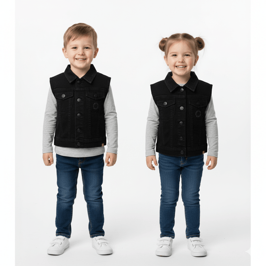 PRENTL KIDS DENIM SLEEVELESS VEST JACKET - Smgarment's