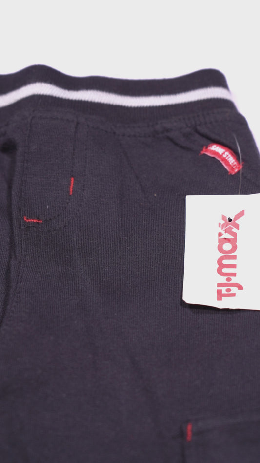 SESAME STREET Boys Black Straight Leg Cargo Trouser