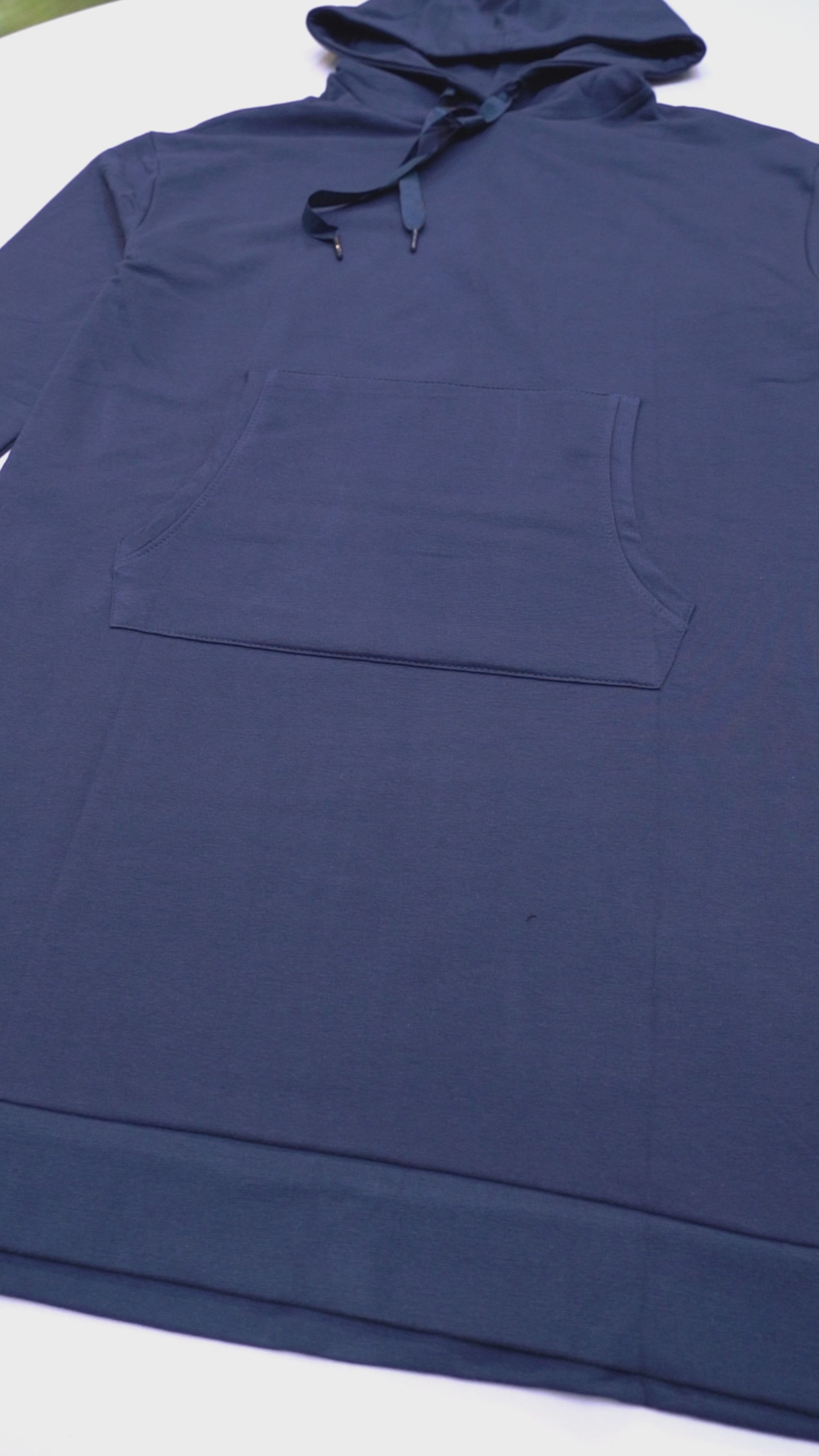 BLANCHEPORTE Womens Indigo Long Hoodie