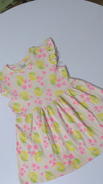 LC WAIKIKI Girls Textured Floral Printed Dress