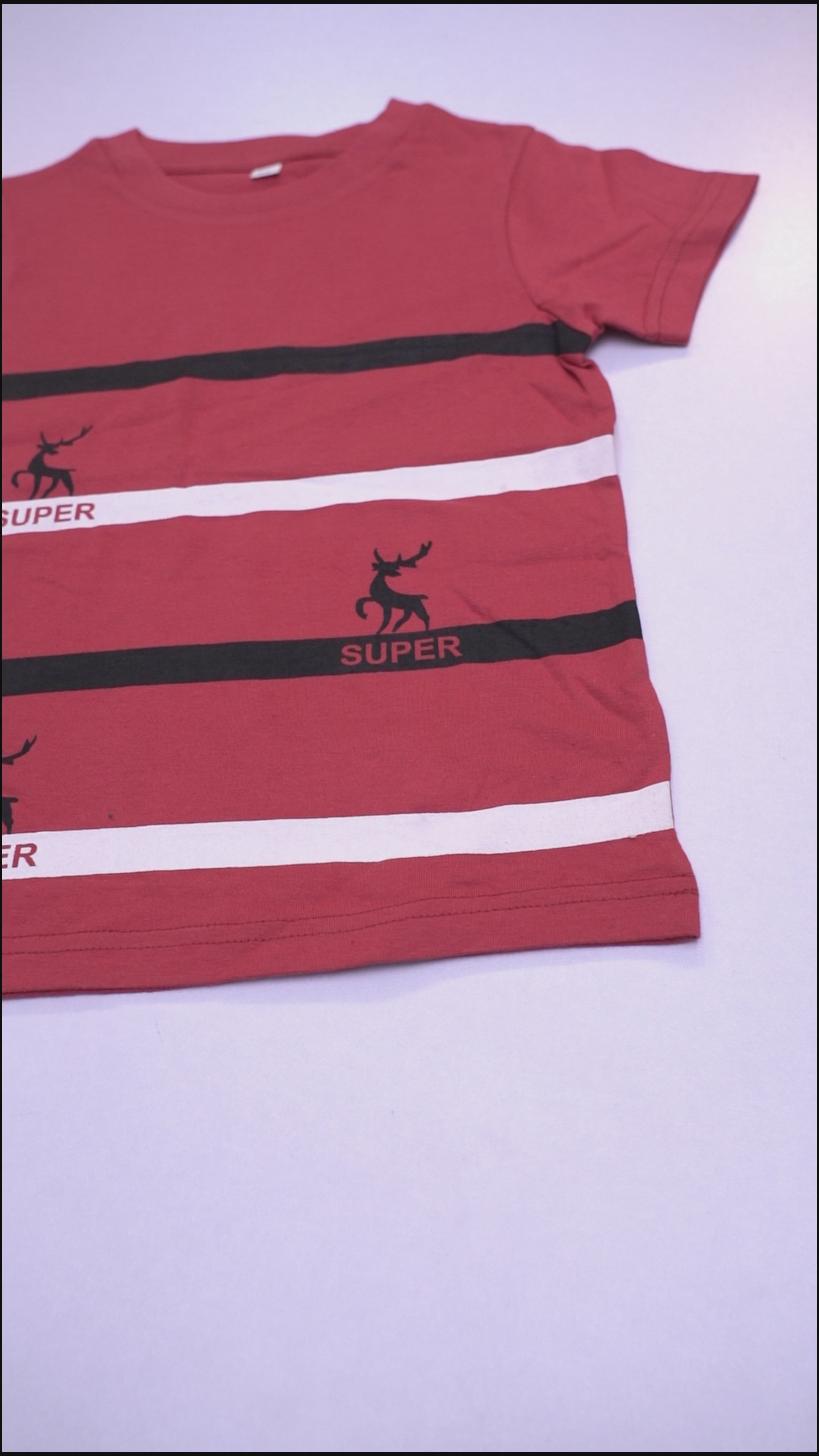 BOYS Printed Striped T-shirt