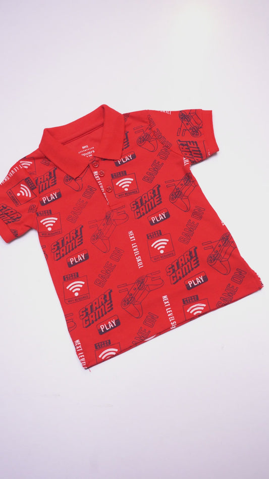 JUNIOR Boys Graphic Printed Polo Shirt