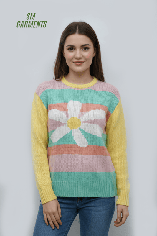 PROJECT WOMENS FLOWER PRINT SWEATER - Smgarment's