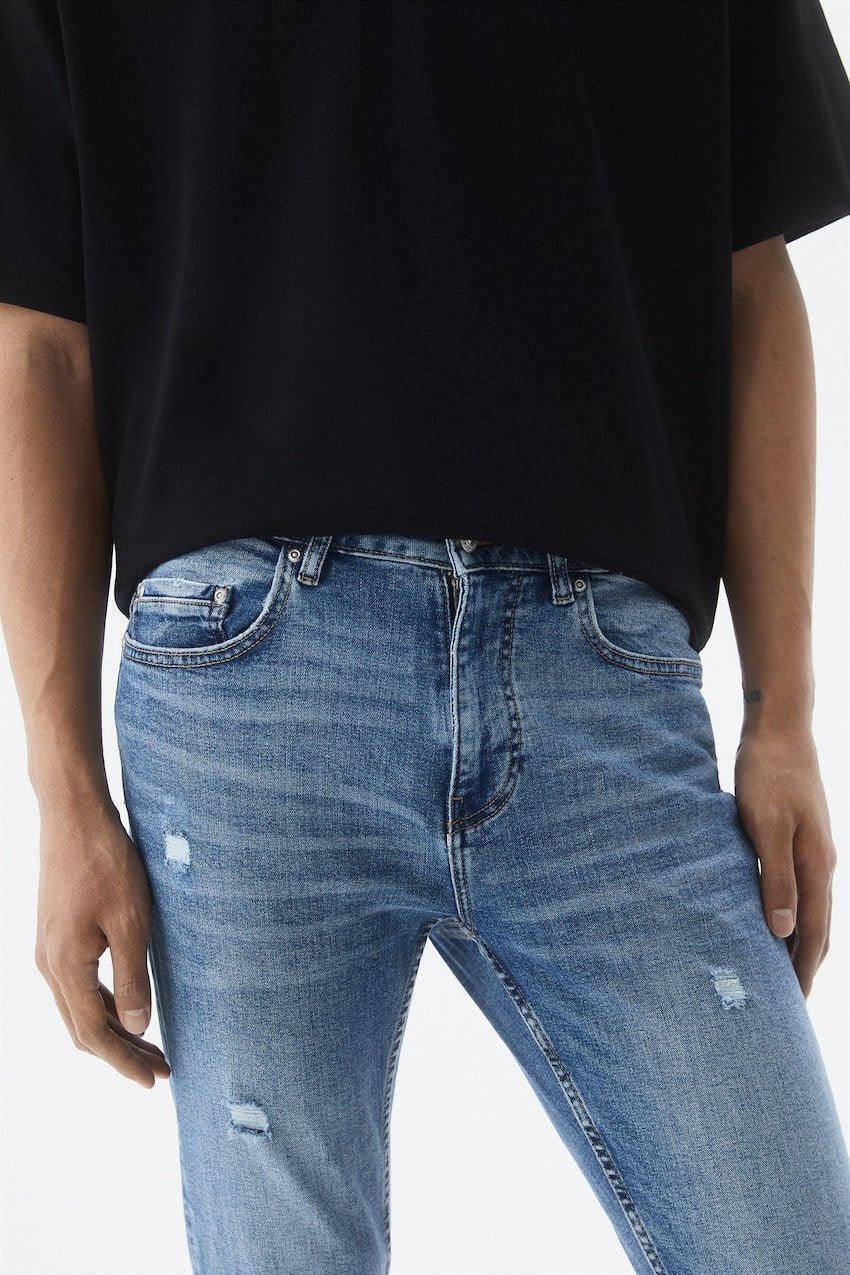 PULL & BEAR Ripped Slim Fit Jeans - SMgarment's