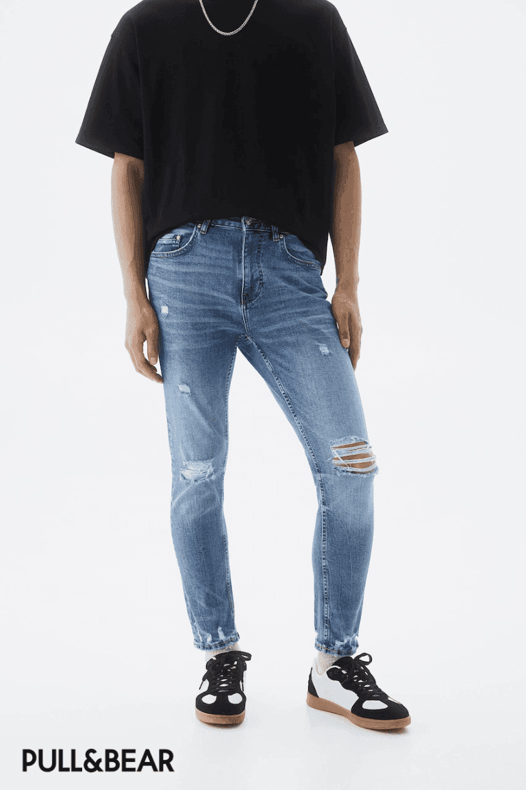 PULL & BEAR Ripped Slim Fit Jeans - SMgarment's