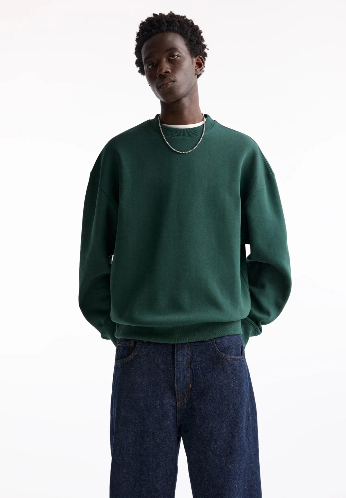 PULL & BEAR ROUND NECK - Sweatshirt - dark green - SMgarment's