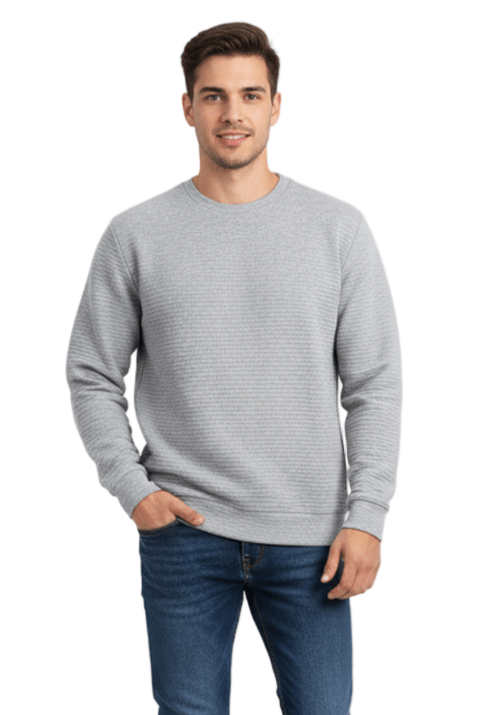 PULL&BEAR MENS TEXTURED Round Neck Sweatshirt - Smgarment's