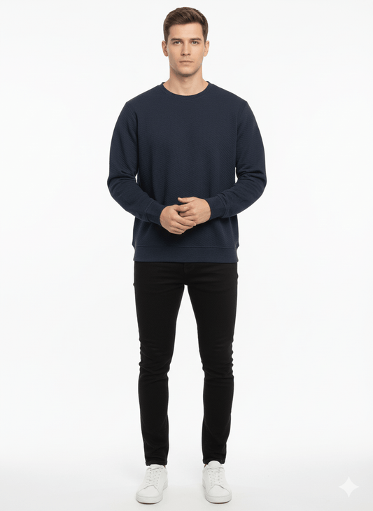 PULL&BEAR MENS TEXTURED Round Neck Sweatshirt - Smgarment's