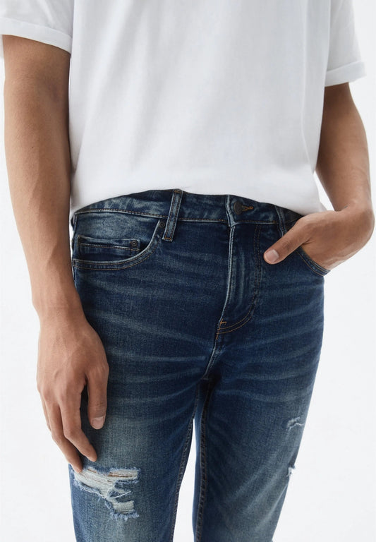 PULL&BEAR Slim Jeans - Dark Blue