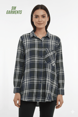 PULL&BEAR WOMENS CHECKERED SHIRT - Smgarment's