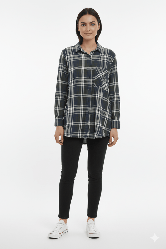 PULL&BEAR WOMENS CHECKERED SHIRT - Smgarment's