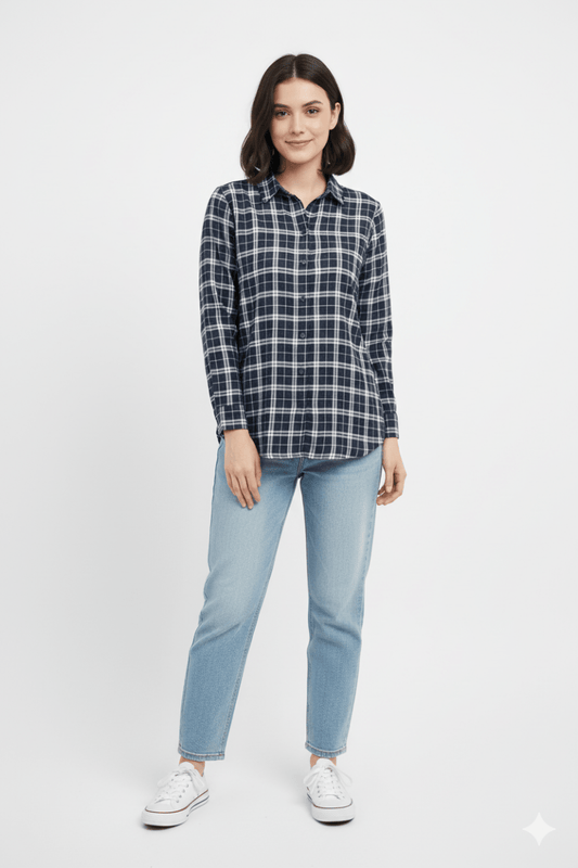 PULP & CURVE WOMENS CHECK SHIRT - Smgarment's