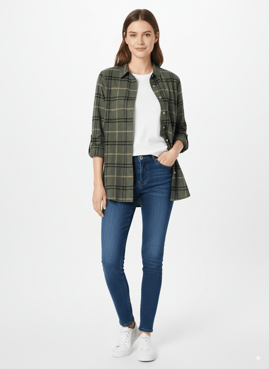 PULP & CURVE WOMENS CHECK SHIRT - Smgarment's