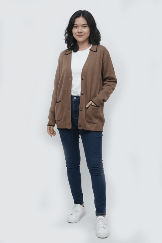 QR OAKRIDGE WOMENS DOUBLE POCKET POLO CARDIGAN - Smgarment's