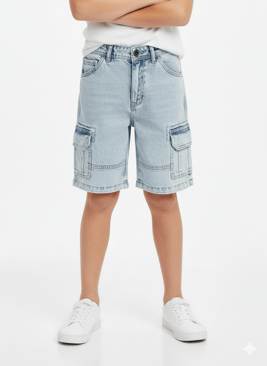 RES BOYS DENIM CARGO SHORTS - Smgarment's