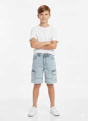 RES BOYS DENIM CARGO SHORTS - Smgarment's