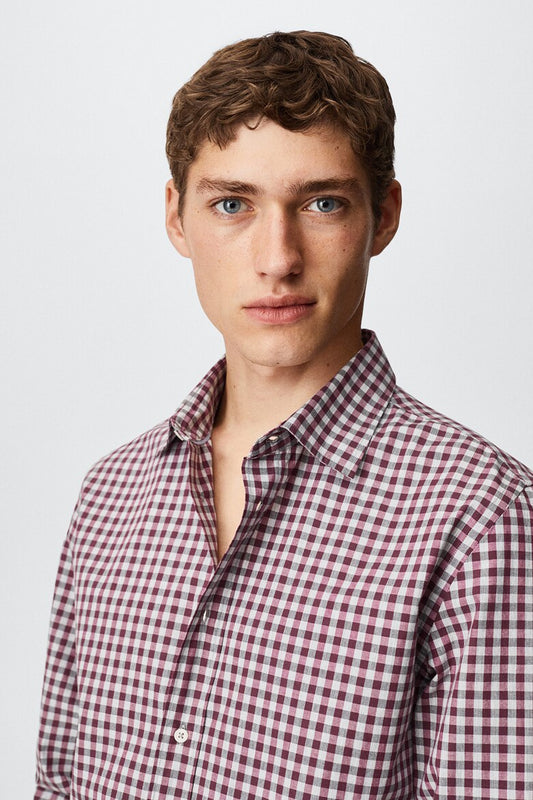 MNG Mens Slim fit shirt with gingham pattern