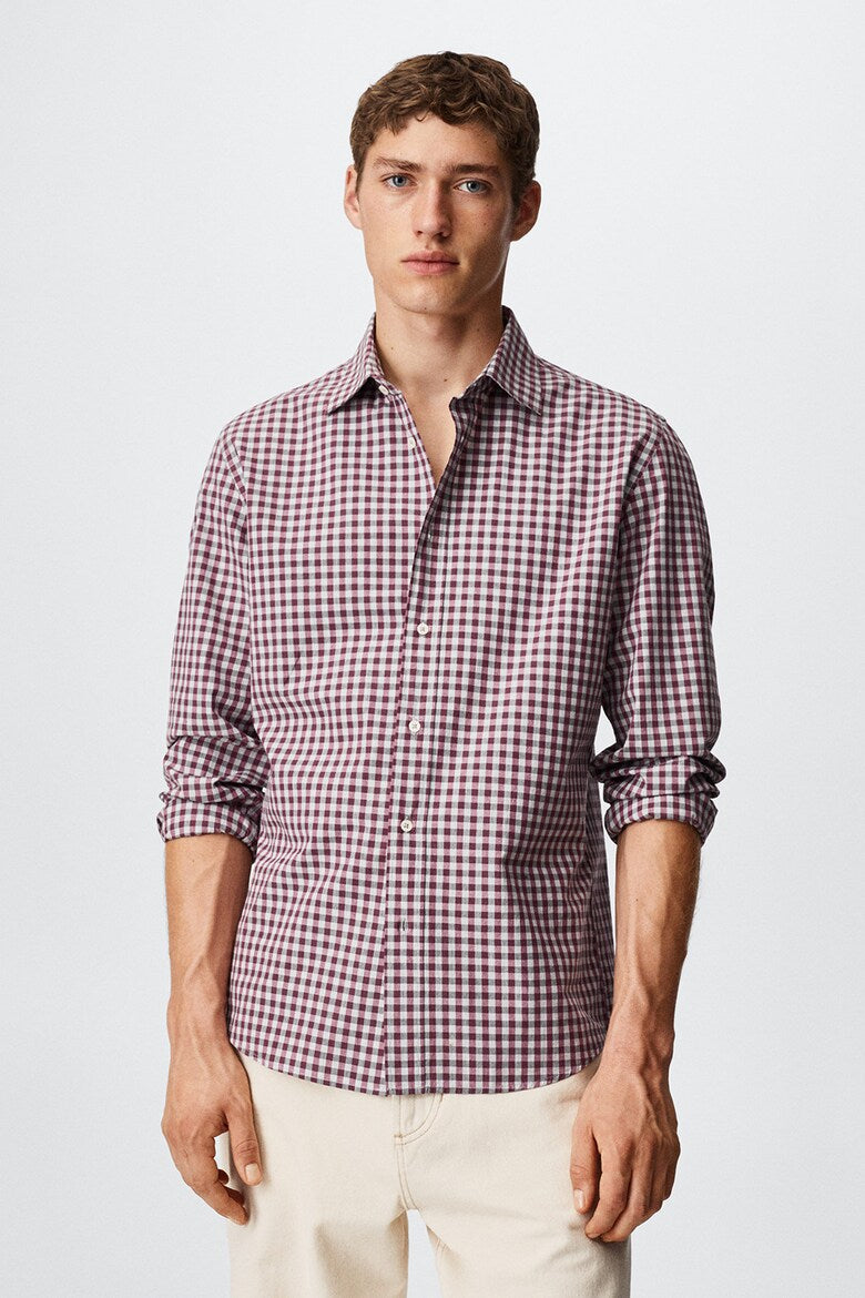 MNG Mens Slim fit shirt with gingham pattern