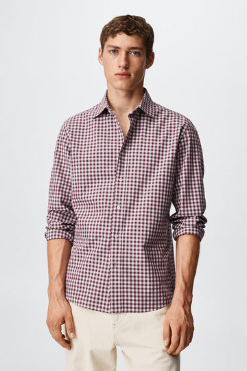 MNG Mens Slim fit shirt with gingham pattern