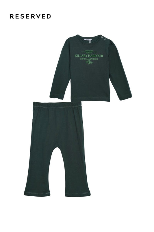 RESERVED KIDS Killary Harbour Long Sleeve Top & Pants Set – Forest Green - Smgarment's