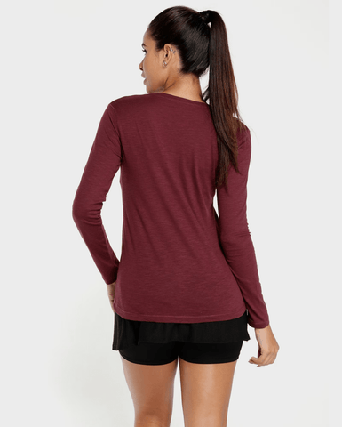 RIACHUELO Long Sleeve Burgundy Flame Blouse - Smgarment's