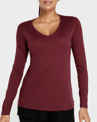 RIACHUELO Long Sleeve Burgundy Flame Blouse - Smgarment's