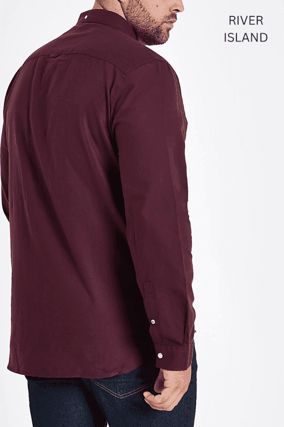 RIVER ISLAND DARK RED OXFORD SHIRT - SMgarment's