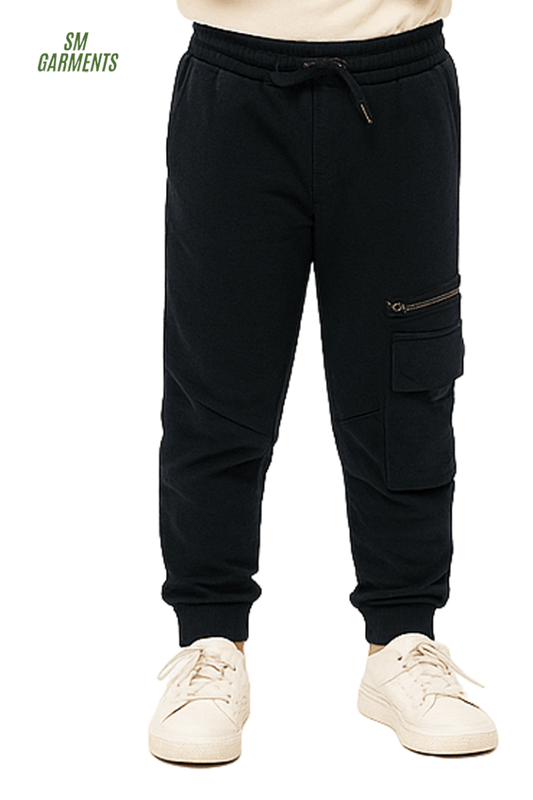 ROAD WEAR KIDS BLACK CARGO TROUSER - Smgarment's