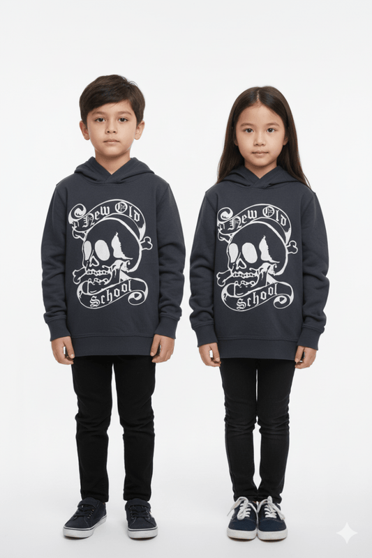 ROAD WEAR KIDS PRINTED HOODIE (BLACK) - Smgarment's