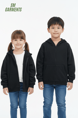 ROADWEAR KIDS BASIC BLACK ZIPPED HOODIE - Smgarment's