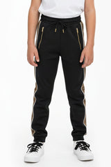 ROADWEAR KIDS BLACK/MUSTARD PANEL TROUSER - Smgarment's