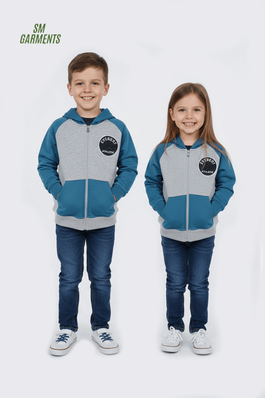 ROADWEAR KIDS GREY AND BLUE STAMP HOODIE - Smgarment's