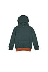 ROADWEAR KIDS PLAIN GREEN HOODIE WITH CONTRAST BOTTOM - Smgarment's