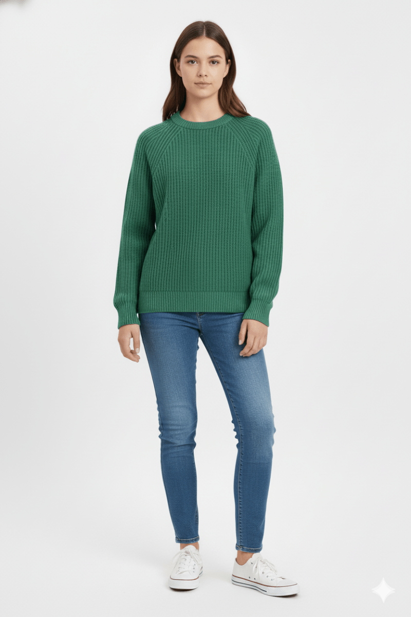 RT WOMENS BASIC GREEN SWEATER - Smgarment's