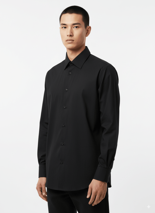 SACOOR BLUE PLAIN BLACK SHIRT - Smgarment's
