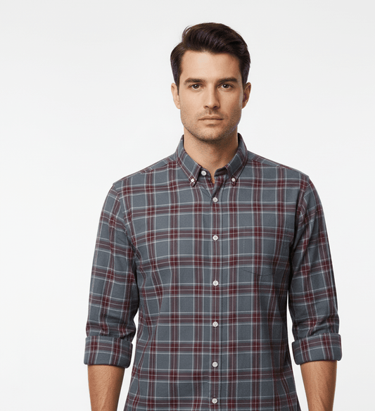 SFERA MEN CHECKED SHIRT - Smgarment's