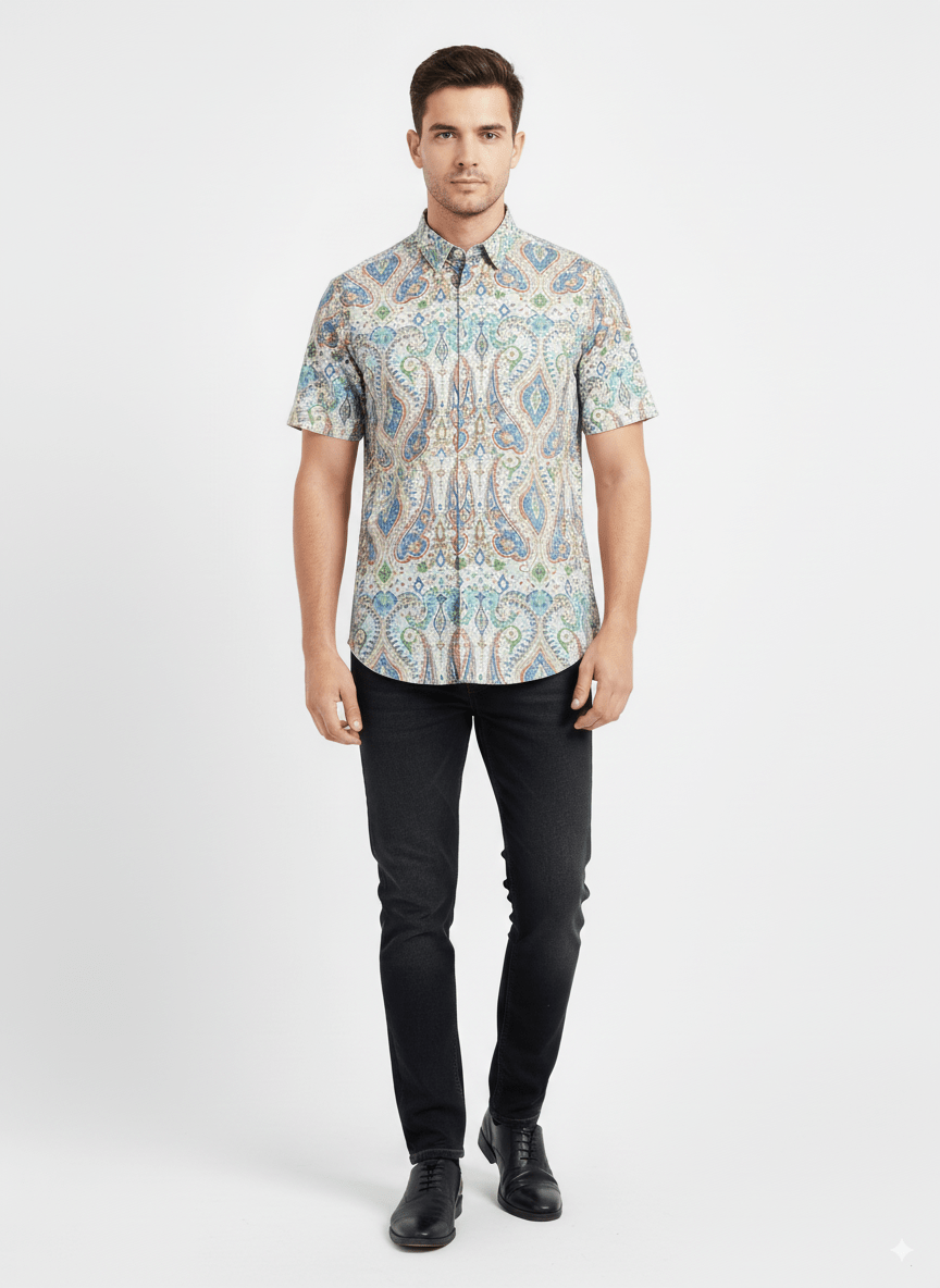 SIGNATURE PRINTED MEN SHIRT - Smgarment's
