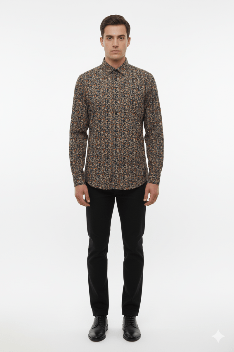 SIGNATURE PRINTED MEN SHIRT - Smgarment's