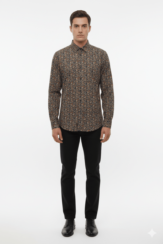 SIGNATURE PRINTED MEN SHIRT - Smgarment's