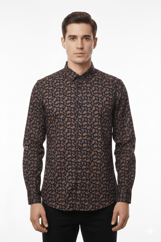 SLIM FIT PRINTED SHIRT - Smgarment's