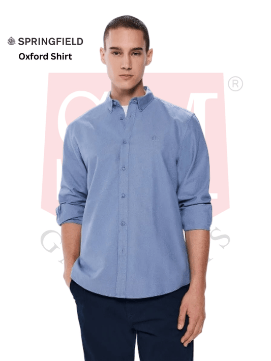 SPRINGFIELD Oxford Shirt - BLUE - Smgarment's
