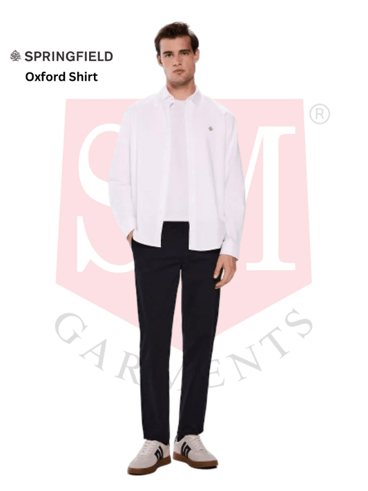 SPRINGFIELD Oxford Shirt With Elbow Patches - Smgarment's