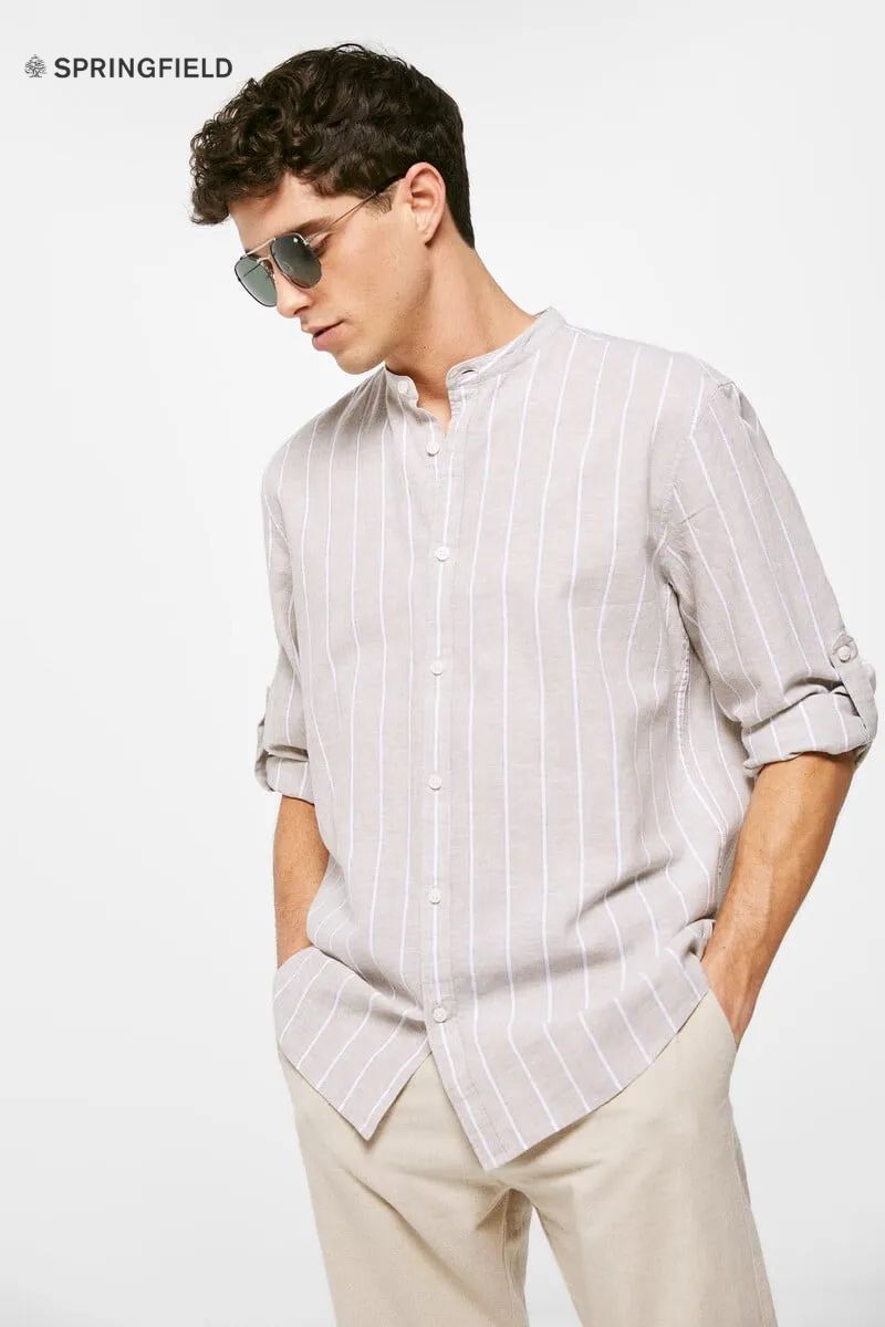 Springfield Striped Linen Shirt - Smgarment's