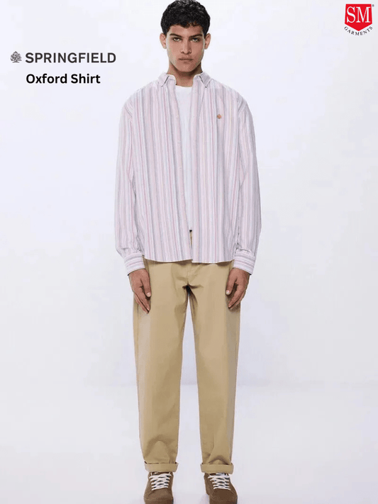 SPRINGFIELD Striped Oxford Shirt - Smgarment's