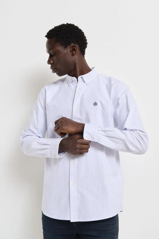 SPRINGFIELD Striped Oxford Shirt - BLUE - Smgarment's