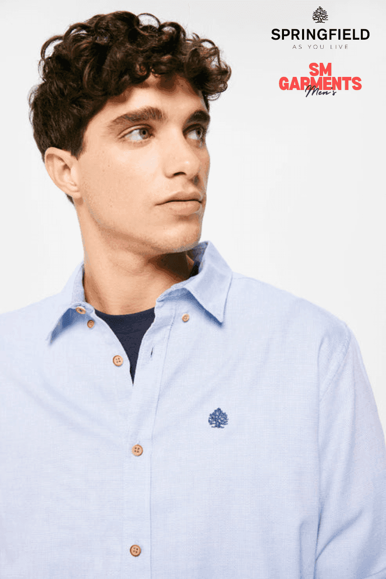 SPRINGFIELD TEXTURED COLOUR SHIRT (REGULAR FIT) - Smgarment's