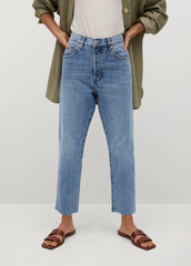 STRAIGHT CROPPED HIGH WAIST JEANS - SMgarment's