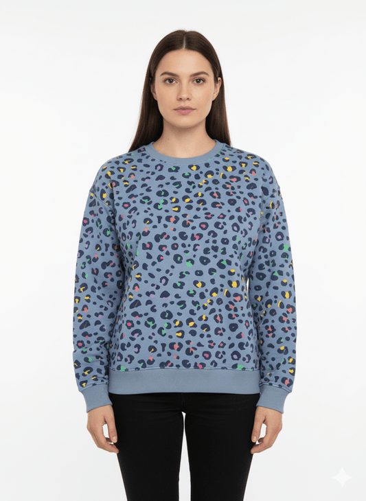 Sugarhill Brighton Multi leopard Print Sweatshirt - Smgarment's